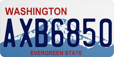WA license plate AXB6850