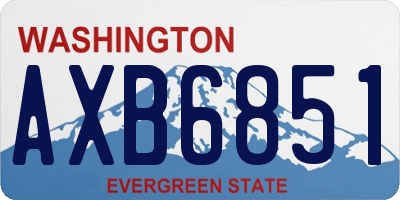 WA license plate AXB6851