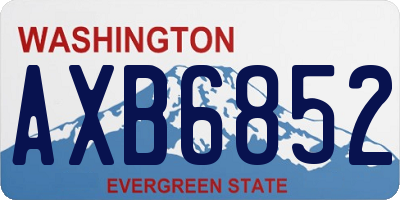 WA license plate AXB6852