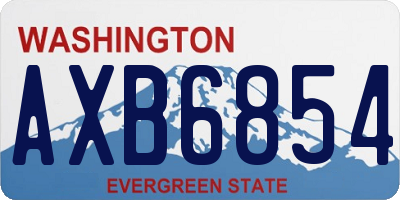 WA license plate AXB6854