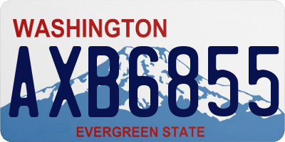 WA license plate AXB6855