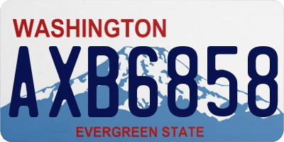 WA license plate AXB6858