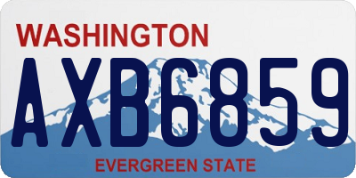 WA license plate AXB6859