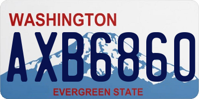 WA license plate AXB6860