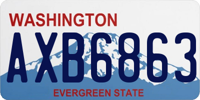 WA license plate AXB6863