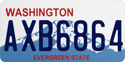 WA license plate AXB6864