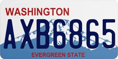 WA license plate AXB6865