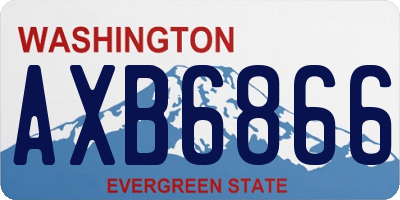 WA license plate AXB6866