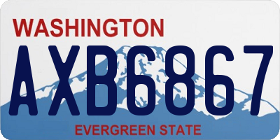 WA license plate AXB6867