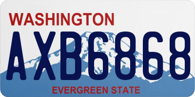 WA license plate AXB6868