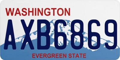 WA license plate AXB6869