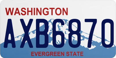 WA license plate AXB6870