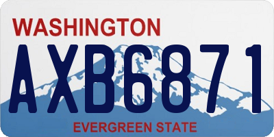 WA license plate AXB6871