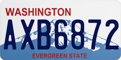 WA license plate AXB6872
