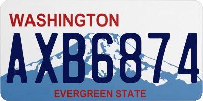 WA license plate AXB6874