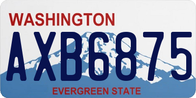 WA license plate AXB6875