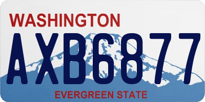 WA license plate AXB6877
