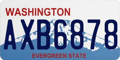 WA license plate AXB6878