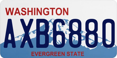 WA license plate AXB6880