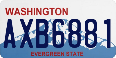 WA license plate AXB6881