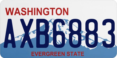 WA license plate AXB6883