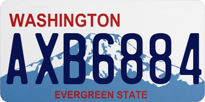 WA license plate AXB6884