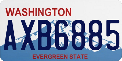 WA license plate AXB6885