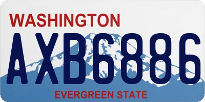 WA license plate AXB6886