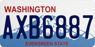 WA license plate AXB6887