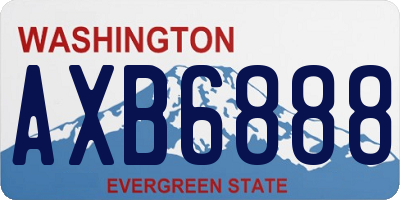 WA license plate AXB6888