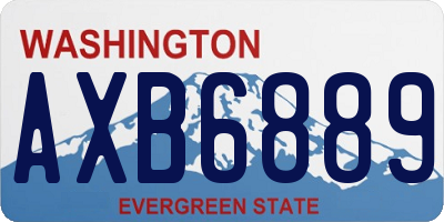 WA license plate AXB6889