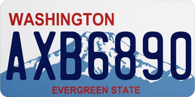WA license plate AXB6890
