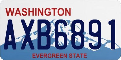 WA license plate AXB6891
