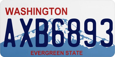WA license plate AXB6893