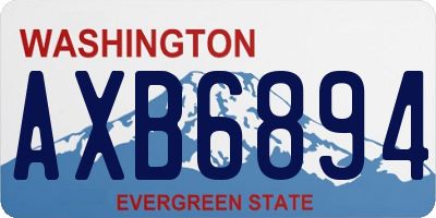 WA license plate AXB6894