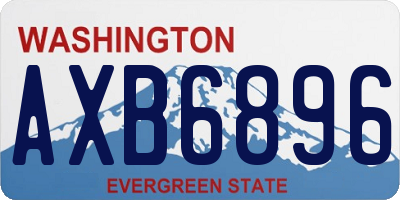 WA license plate AXB6896