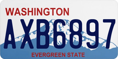 WA license plate AXB6897