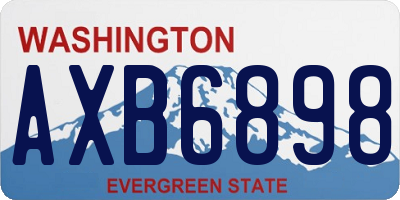 WA license plate AXB6898