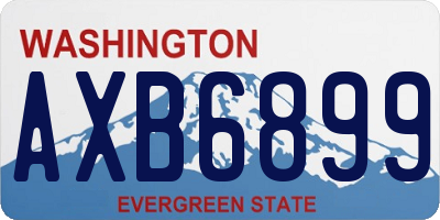 WA license plate AXB6899