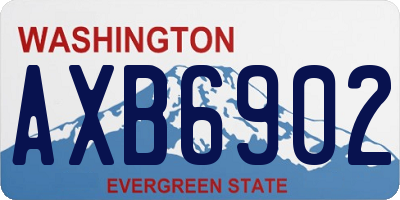 WA license plate AXB6902