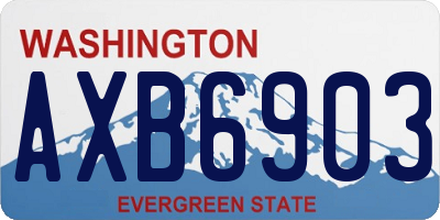 WA license plate AXB6903