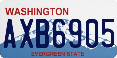 WA license plate AXB6905