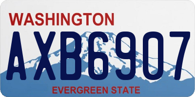 WA license plate AXB6907