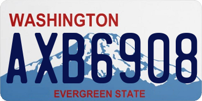 WA license plate AXB6908