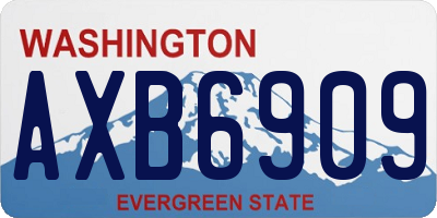 WA license plate AXB6909