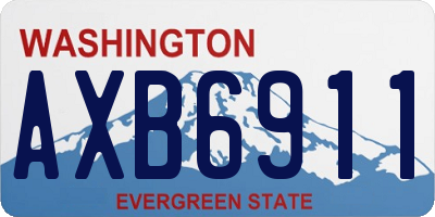 WA license plate AXB6911