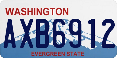 WA license plate AXB6912