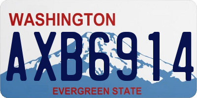 WA license plate AXB6914