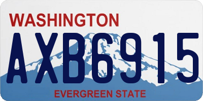 WA license plate AXB6915