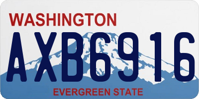 WA license plate AXB6916